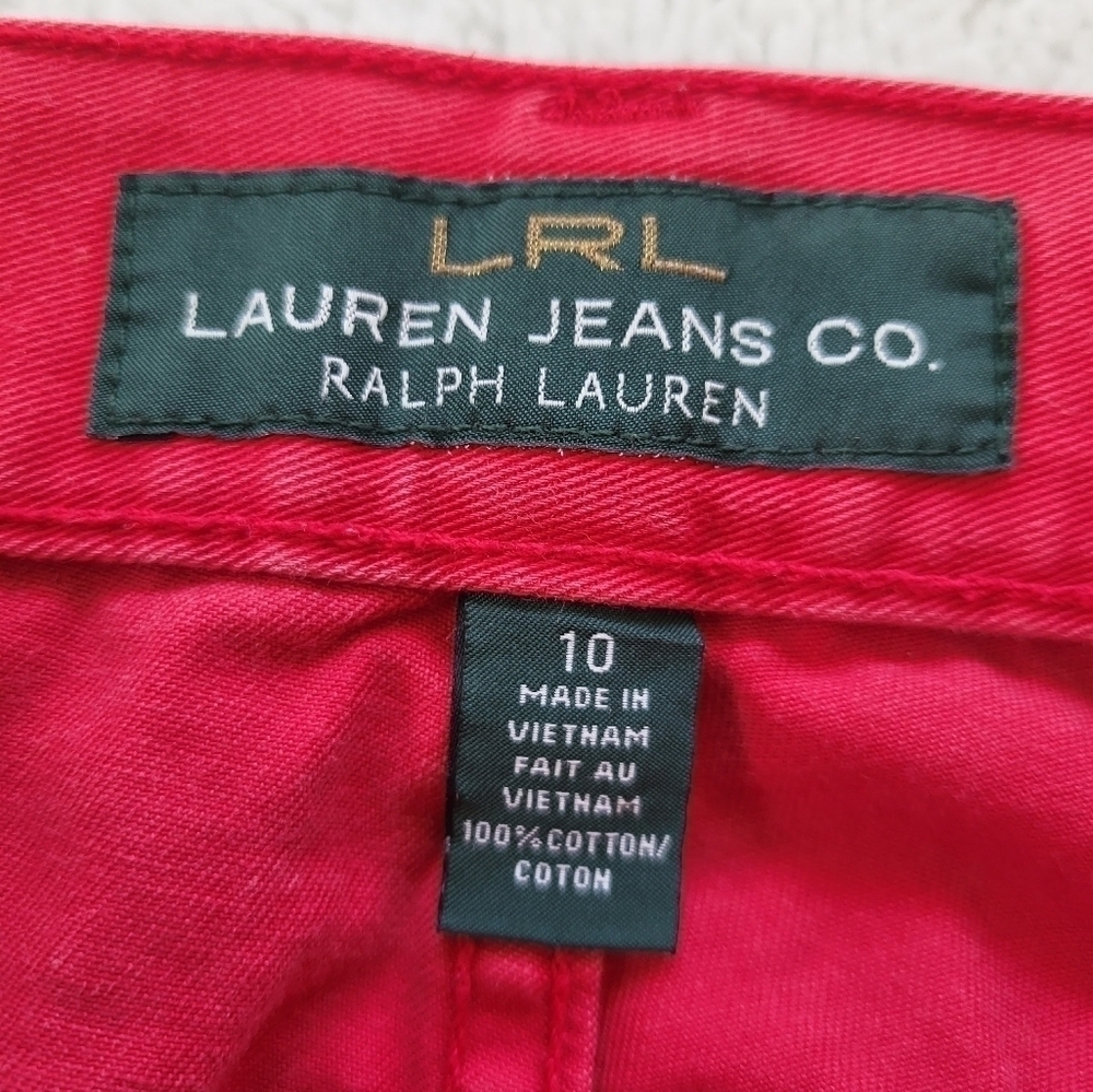 Ralph Lauren RLR Lauren Jeans Co Red Classic Midcalf Capris Size 10 - Picture 2 of 8